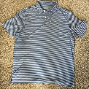Vineyard Vines mens polo shirt- blue and white striped. Size large